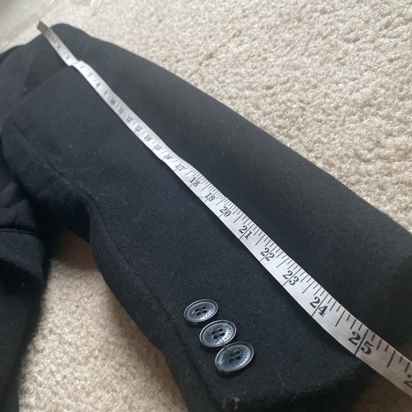 NWT Lauren Ralph Lauren Single Breasted Wool Blend Reefer Coat in Black size 10 - Picture 13 of 17
